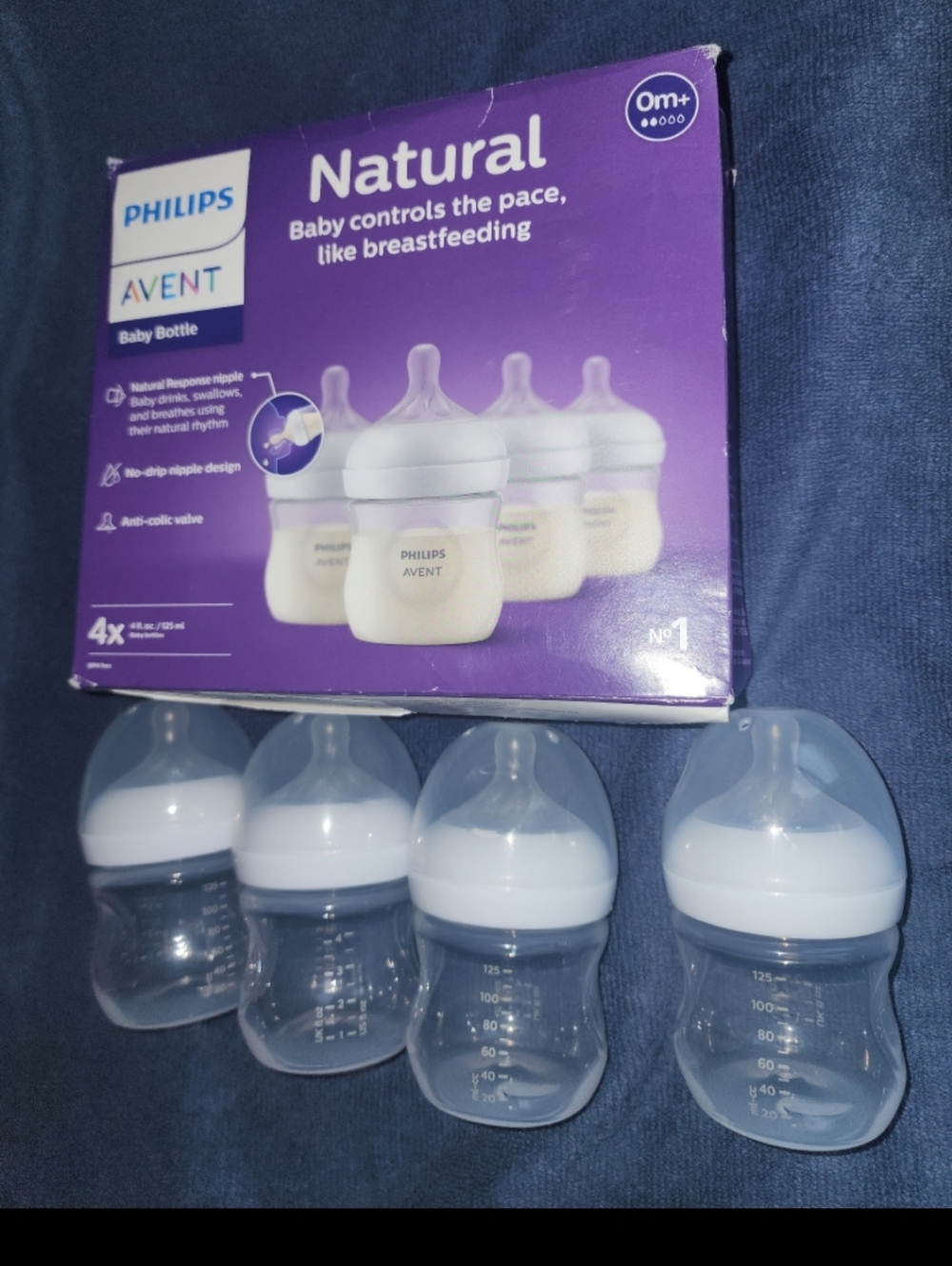 Phillips Avent natural 4oz 4pk plastic bottles